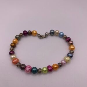 Multicoloured freshwater pearl bracelet
